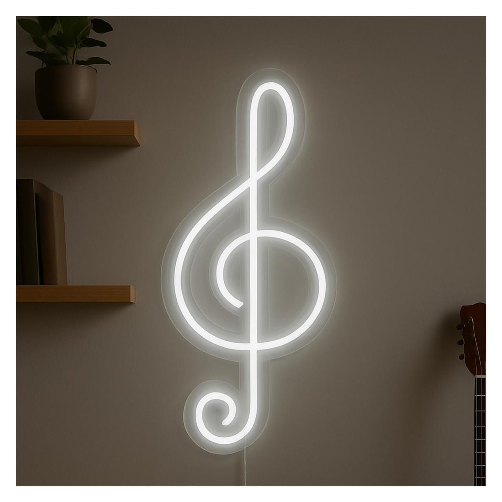 RONGCH Hanging Art Signs Music Note Neon Sign, Suitable for Studio Wall Decor with Dimmable 38cm(E)