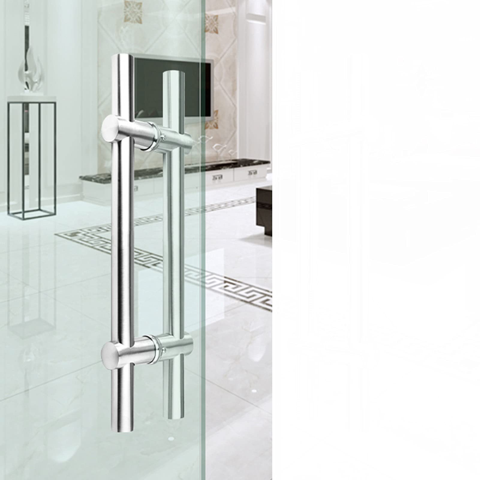 Poignée de porte coulissante de grange en verre réglable maison