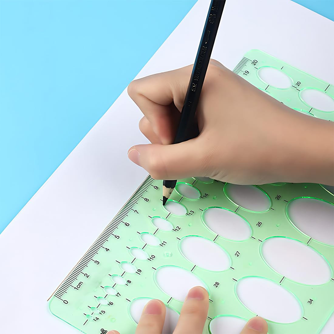 Kit 7 Stencil Per Bambini A Forma Di Animale – Righelli Trasparenti Da Disegno E Misura, Ideali Per Scuola, Ufficio, Creatività (Blu)