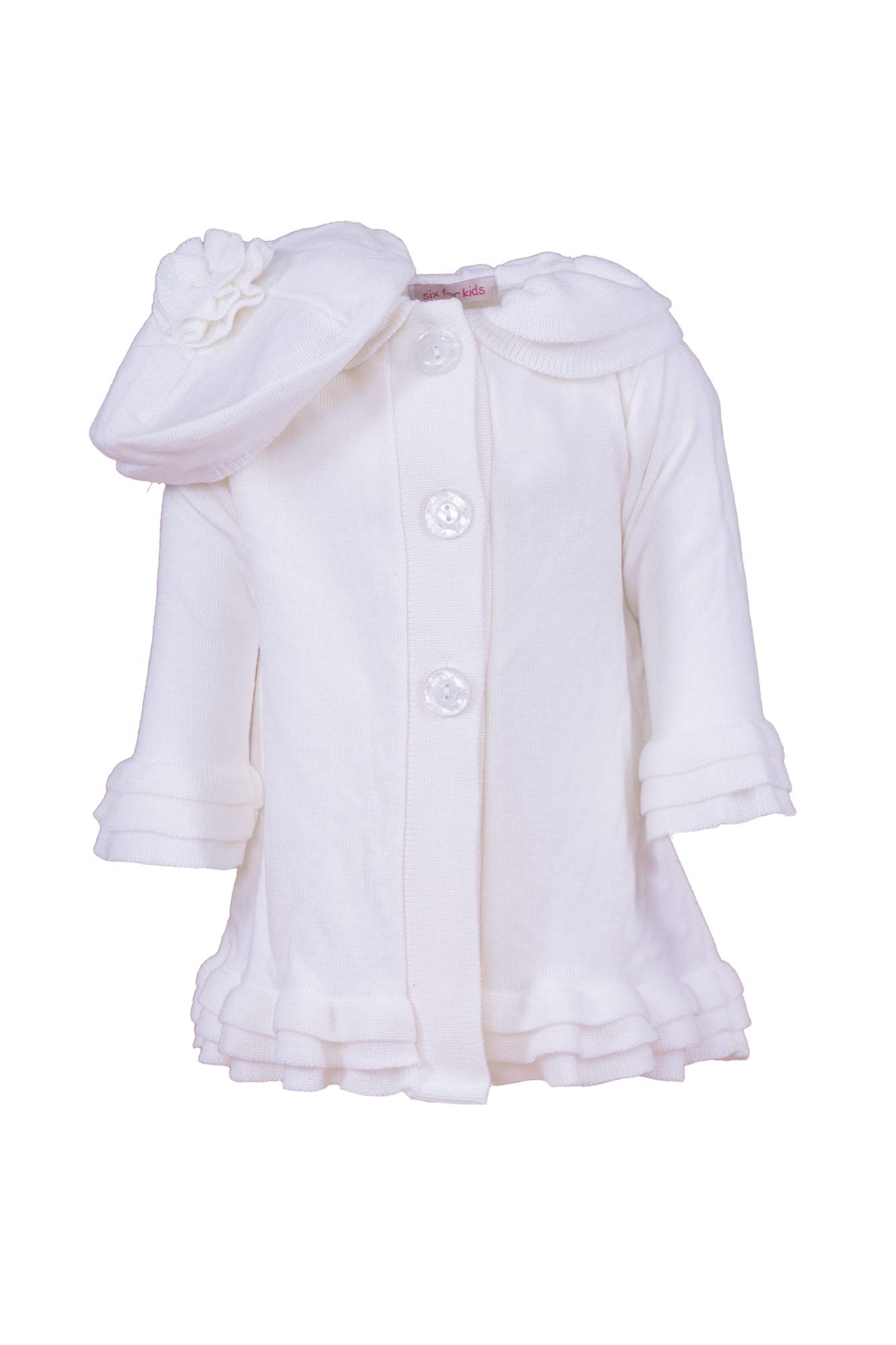 Vestido de bautizo, vestido de punto, abrigo, gorro de bautizo Modelo 2. 74 cm