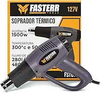 Soprador Térmico Profissional 1500W 127V Fasterr FST078 – Pistola de Ar Quente 2 Temperaturas 300°C/500°C, 480L/min, Cabo 1,8m – Ideal para Remover Tinta, Moldar Plástico e Secagem