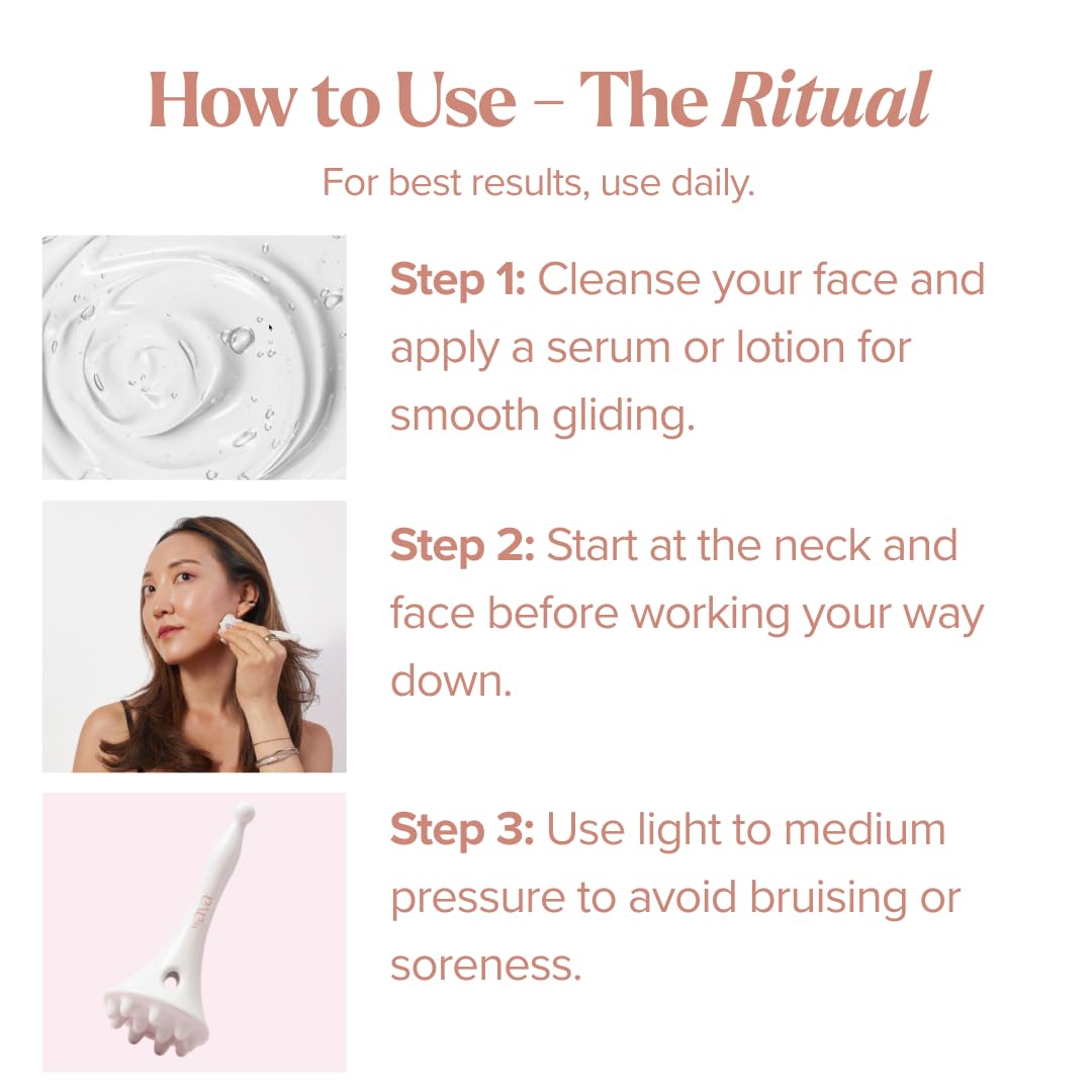 byAVA Gua Sha Face and Scalp Massager, Ceramic Acupressure Sculptor Tool