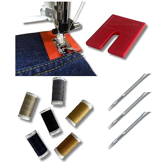Ultimate Denim Sewing and Repair Kit! Includes Thread, Needles and Seam Jumper.
