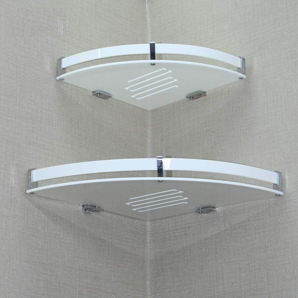 INVOSS Stylish Acrylic Multi-Purpose Corner Shelf for Bathroom, Corner Shelf for Home, 10" X 10" inches, (Set) (B0823WJ14P) Amazon Price History, Amazon Price Tracker