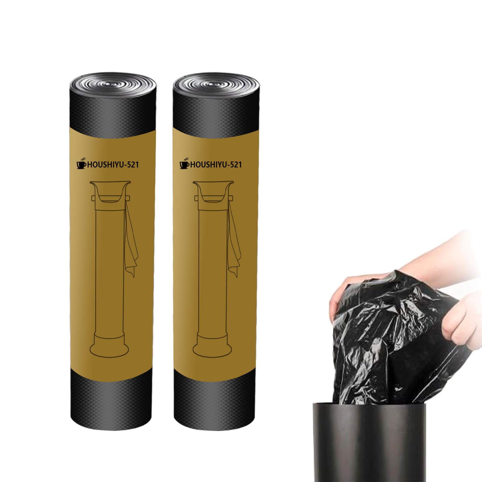 Trash Bags Large for Espresso Coffee Grounds Standing Knock Box 17L Commercial Garbage Bags for Floor Knock Box Coffee Shop Essentials 13.7''X35.8'',2 Roll/50 pcs