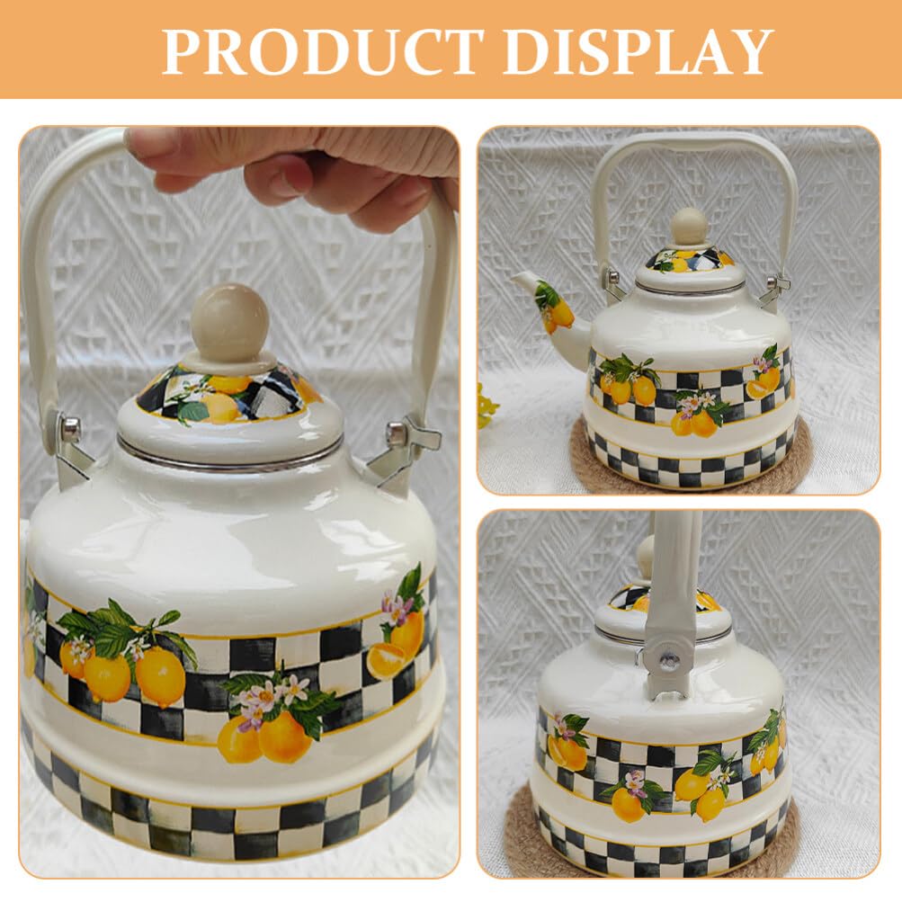 STOBAZA Vintage Emaille Teekessel 2,2L - Für Herd Und Induktion