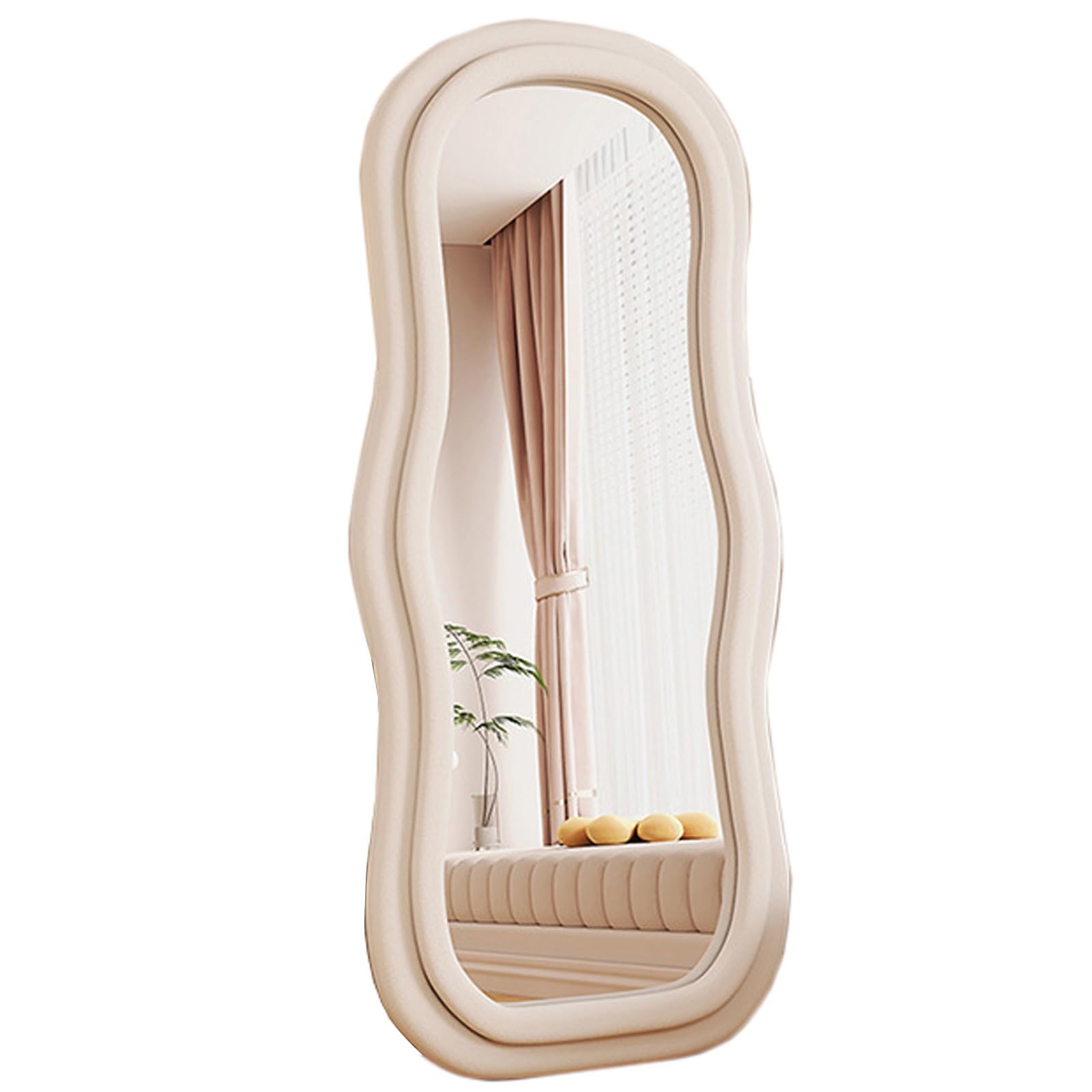 FGXHHS Mirrors Makeup Mirror Shower with Stand for Bathroom Farmhouse Entryway Hallway Bathroom(White,50x150 cm)