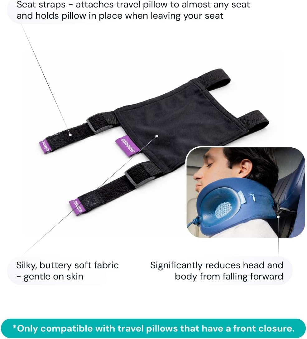 Cabeau Universal Neck Pillow Seat Strap System - Head Hold S3 Attaches Most Neck Pillows to Airplane Seats and car Seats.