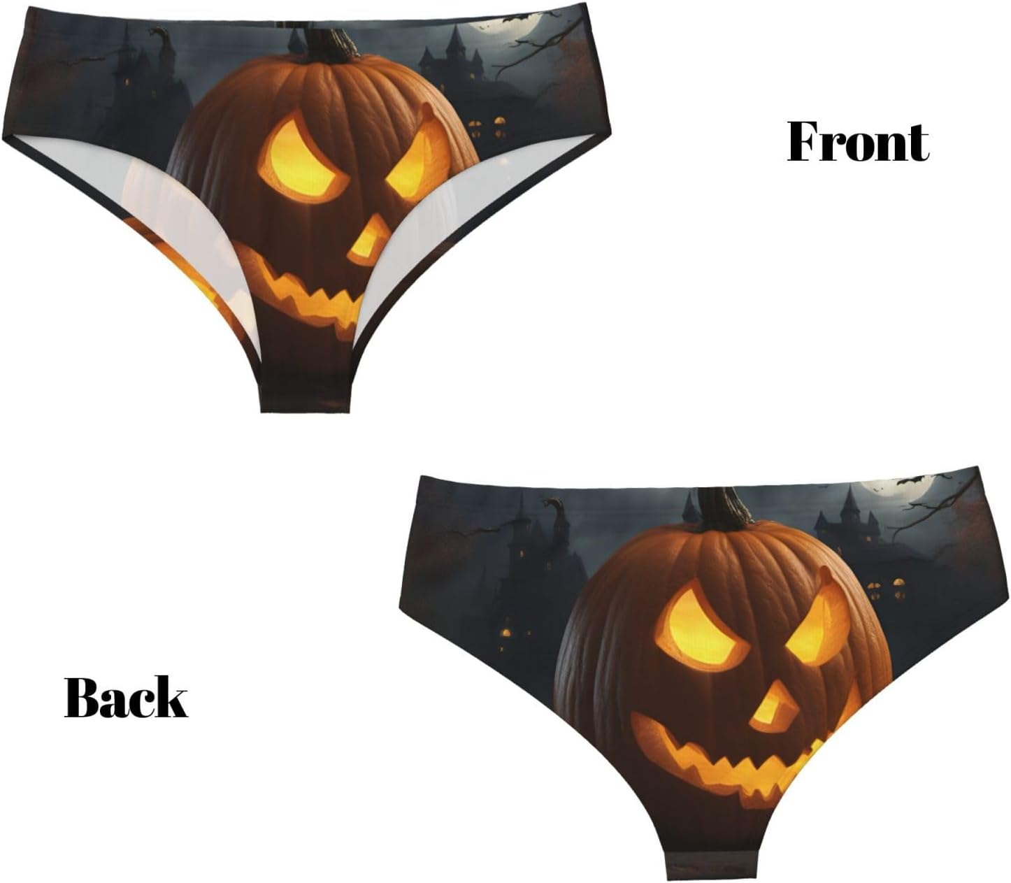 Halloween Pumpkin Print Women'S Briefs Underwear,Soft And Comfortable Cotton Briefs,For Everyday Wear