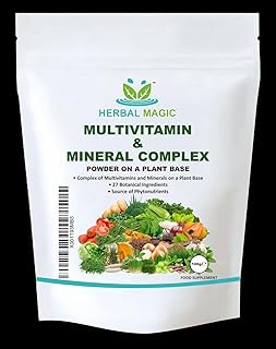 Herbal Magic's Pure & Natural Blend Wholefood Multivitamin Powder - Made from Over 60 Types of Fruits, Vegetables,Herbs & Spices -No Fillers/Preservatives/Maltodextrin/Colors/Flavours (Pack of 1)