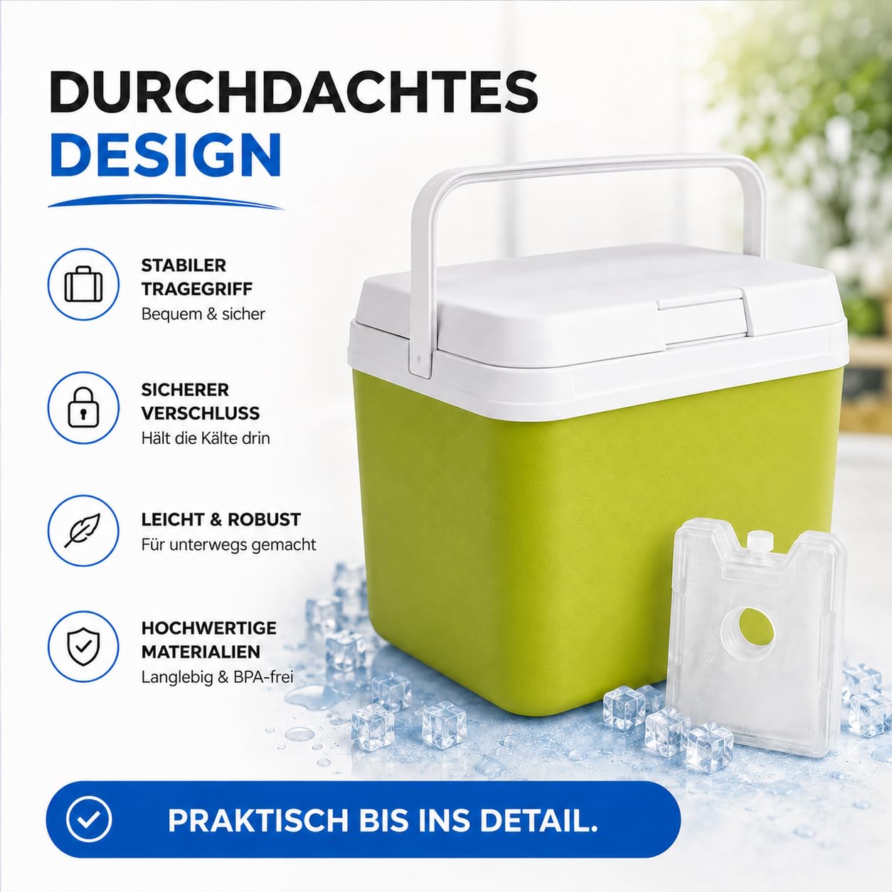 Borsa frigo premium da 15 l con accumulatore di ghiaccio mobile e elemento refrigerante, massima potenza di raffreddamento e lunga freschezza