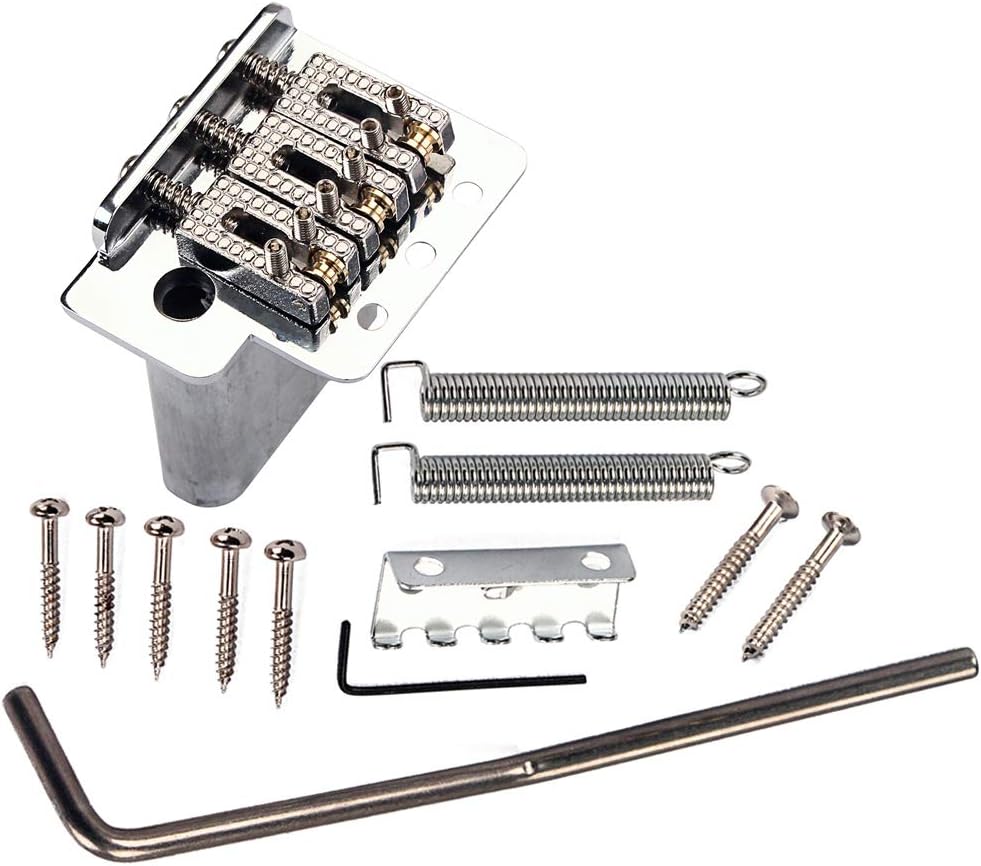 Alnicov 3 String Electric Guitar Tremolo Bridge，For Guitar Repair Tool parts Replacement，Chrome