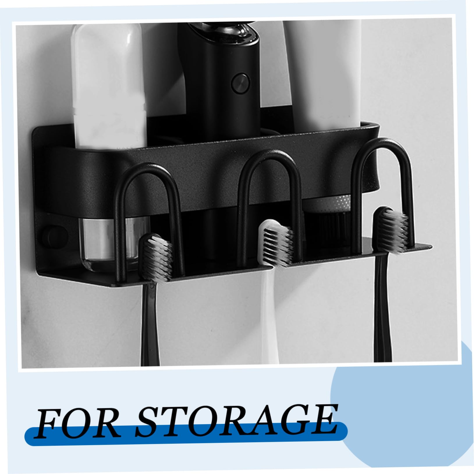 Gatuida Portaspazzolino da Parete in Alluminio Nero Organizer Bagno Multifunzione per Spazzolini Bicchieri e Dentifricio Supporto Compatto con Drenaggio Naturale Facile da Installare e