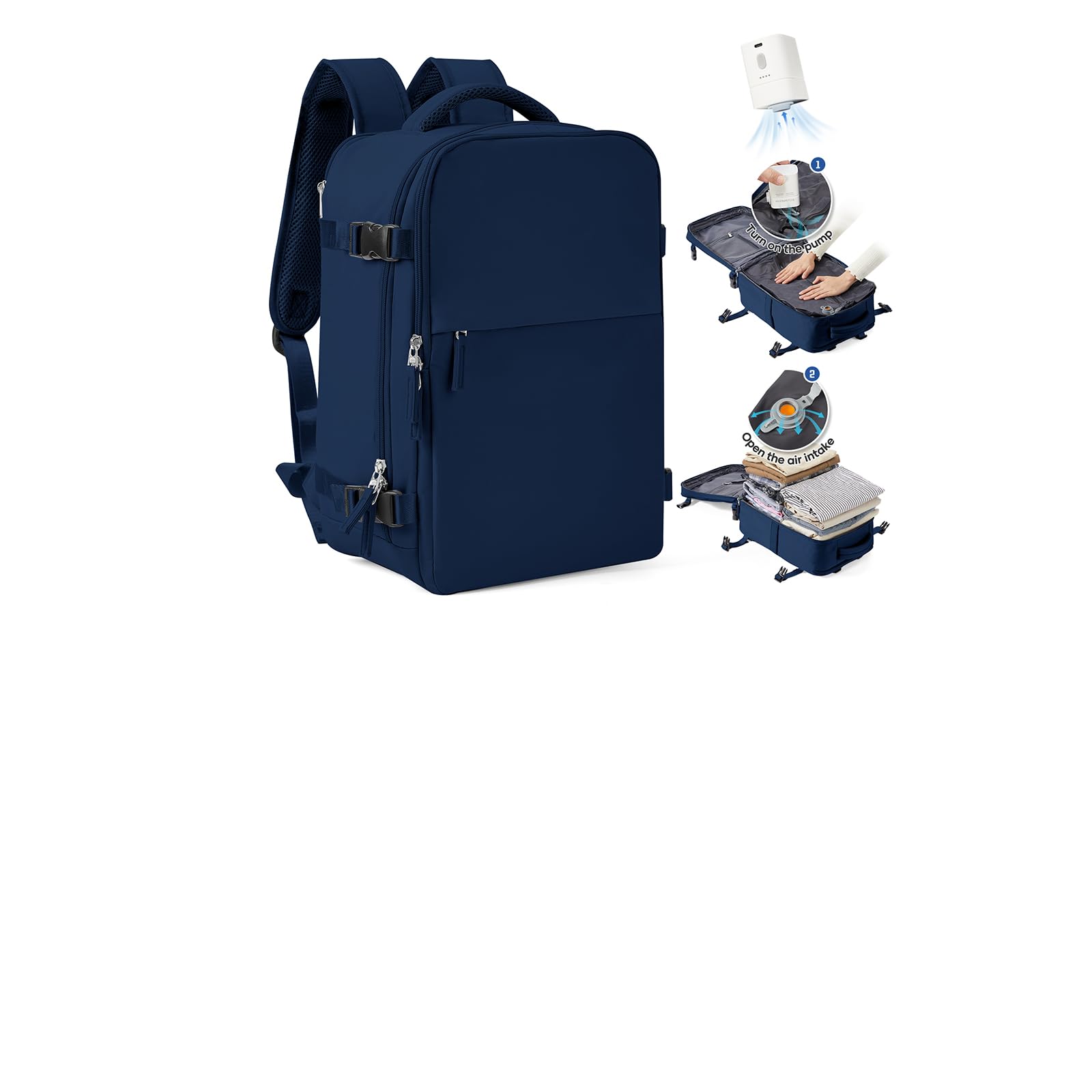 SZLX Zaino A Vuoto Bagaglio A Mano Donna, Zaino Airbag Con Sistema Di Vuoto Per Viaggi, Ryanair Viaggio Ruscksack Dimensione Cabina Con Pompa Impermeabile Uomo Valigia A Vuoto