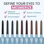 Prime Prometics PrimeEyes Glide Eyeliner pour les femmes matures – imperméable, long séjour et mess-proof – Gel Creme Texture, Aiguisseur discret et Smudger efficace (Wood (Brown))