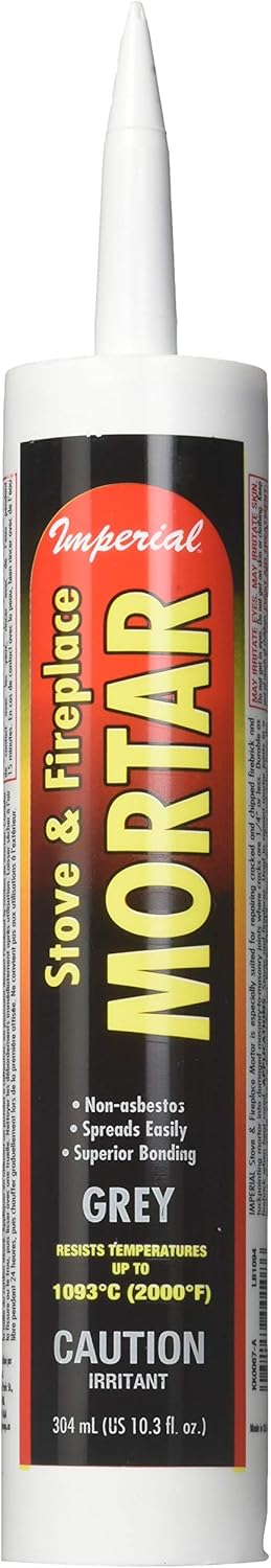 Imperial KK0067-A Fire Cement Mortar Cartridge, 10.3 oz Gray - 2000°F Heat-Resistant for Stoves & Fireplaces