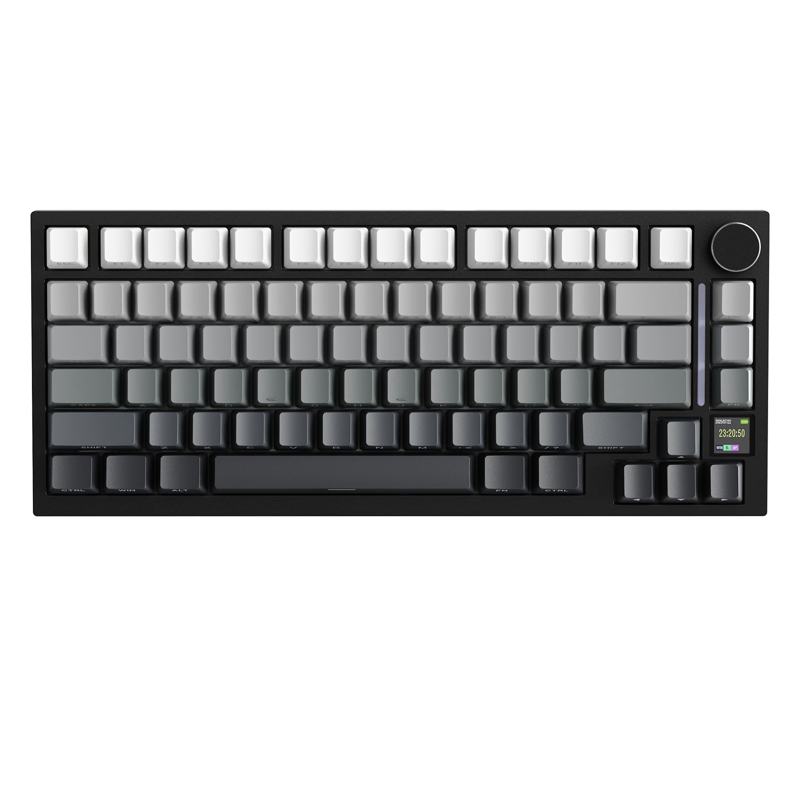 ATTACK SHARK X820 Ultra Wireless Mechanical Keyboard with Smart TFT Display and Knob, Gaming Keyboard Hot Swappable 75%, BT/2.4G/Wired, RGB LED, PBT Keycaps (Black Gradient - Gift Switch)