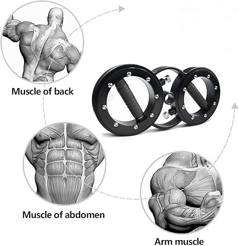 Miniatura 7 de FIITY Máquina Rotadora Ajustable de Resistencia de 18 Libras para Entrenamiento de Fuerza del Cuerpo Superior, Agarres Giratorios de 360 Grados,