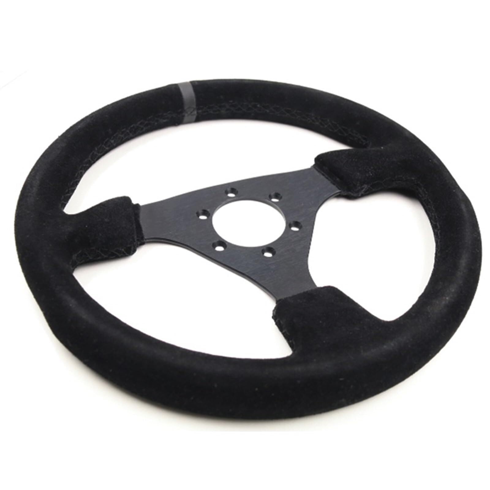 Volanti Auto Volante da corsa 13 pollici (330 mm) in pelle nera suture piatto Vieni