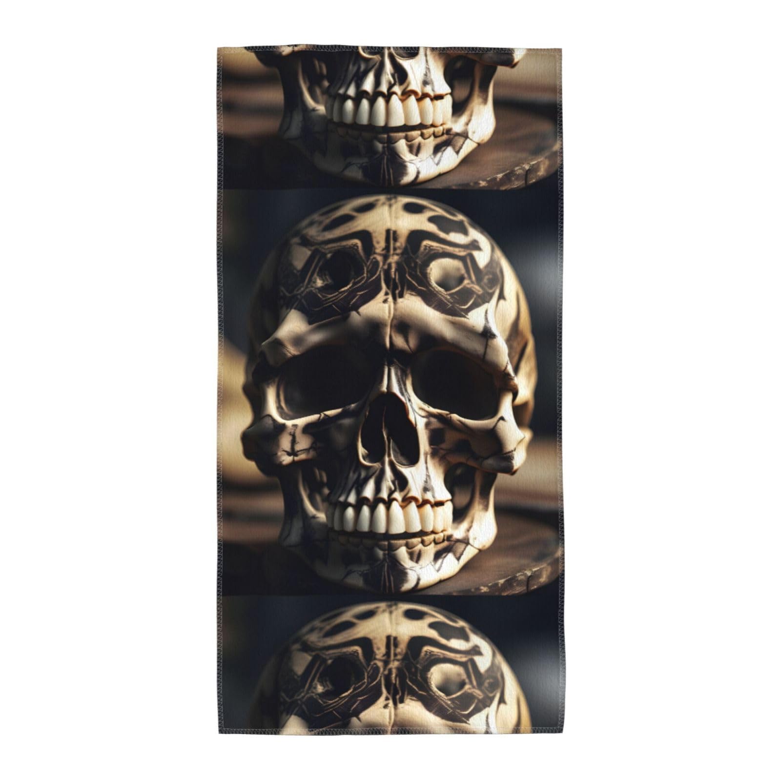 Cbaaghh Skull Rock Roll Skeleton Bone Print Towel, Towels Thick Face Towels Fast Drying Washcloth For Bath, Spa, Gym
