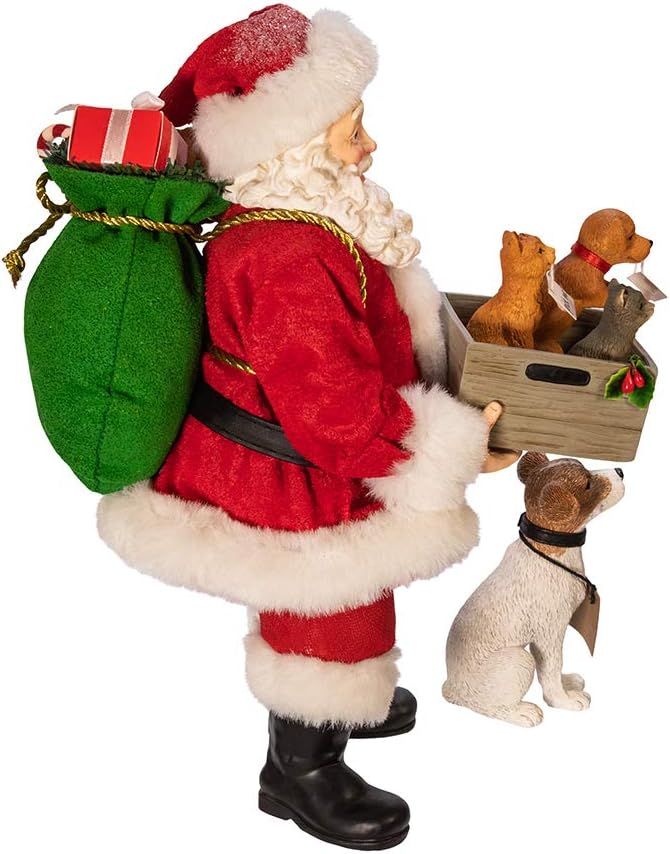 Best Review Kurt S. Adler Kurt Adler 10.5-Inch Fabriché Adopt-a-Pet Dog, 2 Piece Set Santa, Multi