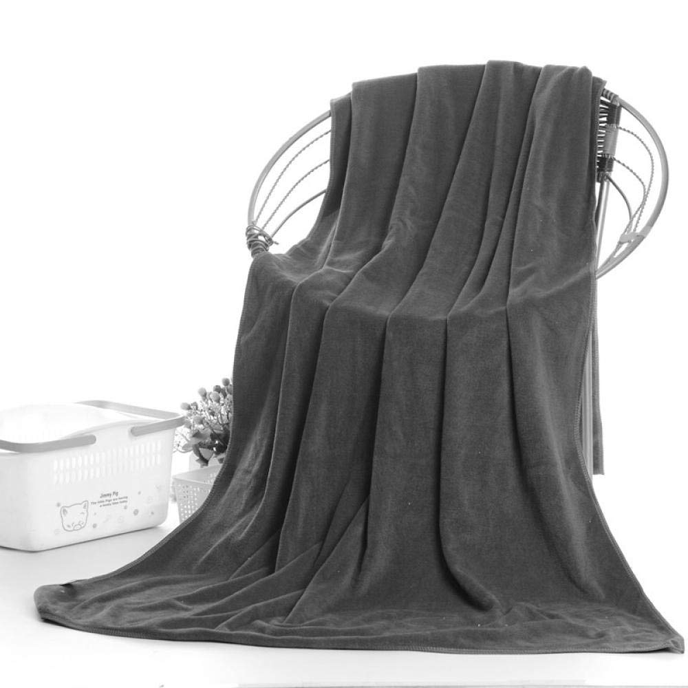 Serviette de bain gris 200x100 cm anti-refroidissement super absorbant pour adultes