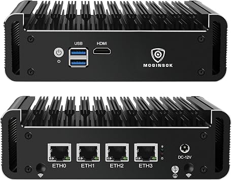 Firewall Appliance 2.5Gbe Intel Celeron N5095 Quad Core, 4*Intel I225-V LAN Fanless Mini PC 8G DDR4 128G M.2 NVMe Support PFSENSE Router/AES-NI/OPNsense