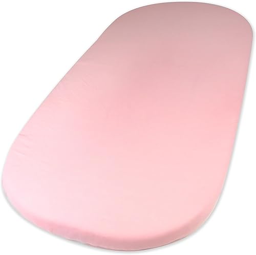 Miniatura 1 de HonestBaby Sábana bajera ajustable de algodón orgánico, rosa, talla única