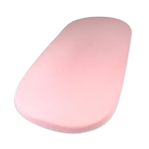 HonestBaby Sábana bajera ajustable de algodón orgánico, rosa, talla única