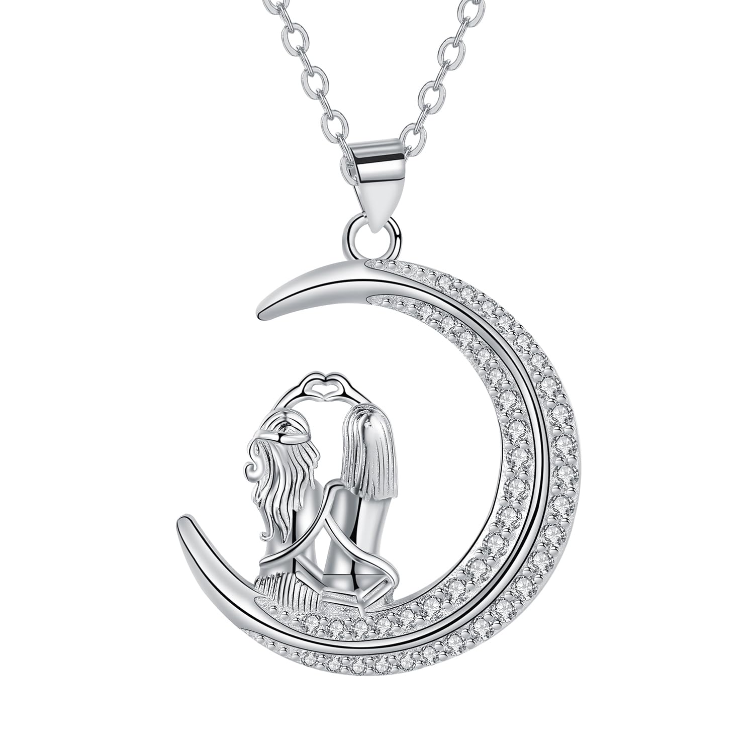 Arrebol Schwester Kette Silber 925 Damen Halskette Mond Anhä