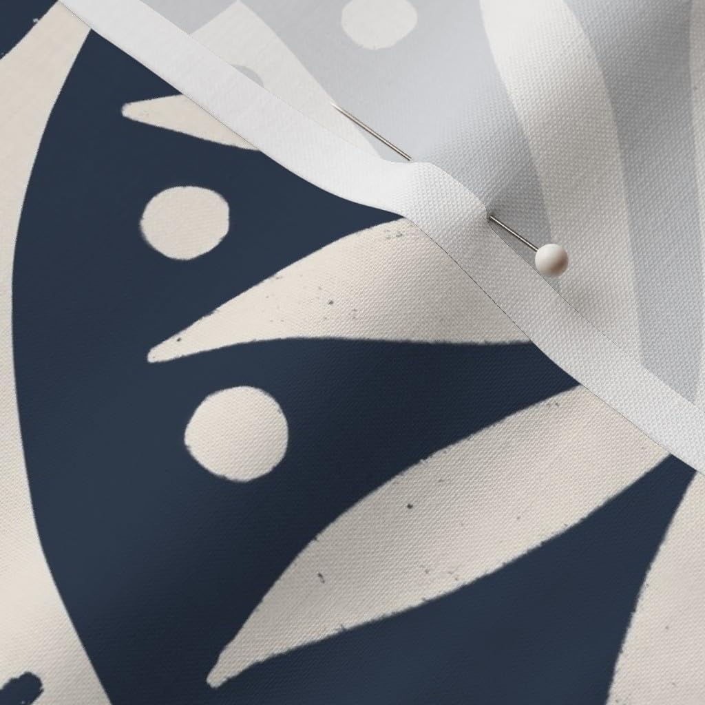 Spoonflower Fabric - Art Deco Boho Retro Vintage Abstract Sunset Coastal Modern Damask Navy Printed on Petal Signature Cotton Fabric by The Yard - Sewing Quilting Apparel Crafts Decor