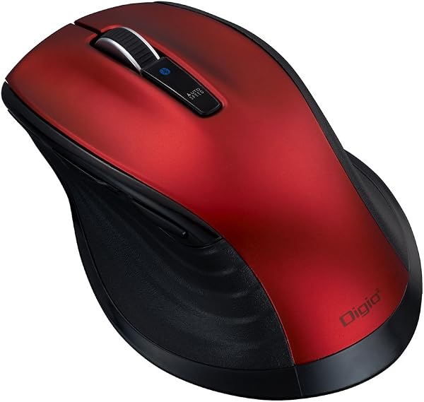 ナカバヤシ(Nakabayashi) Digio2 5ボタンBlue LED マウス 大型 無線 Bluetooth 静音 レッド Z8425 - 5