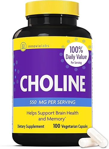 InnovixLabs Choline Supplement 550mg Pure Choline Bitartrate for Brain Health, Focus, Memory, Cognitive Development, Fatty Liver and Mood Support