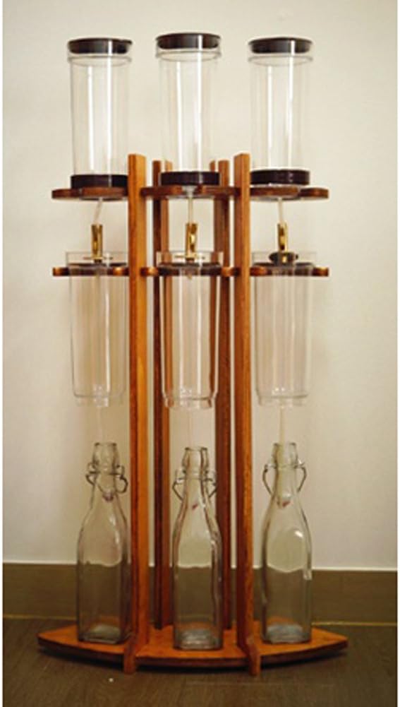 Cold Brew Coffee Iced Coffee Maker Wooden Tower Home Drip Dutch Machine Korea with English User's Guide (Light Brown)
