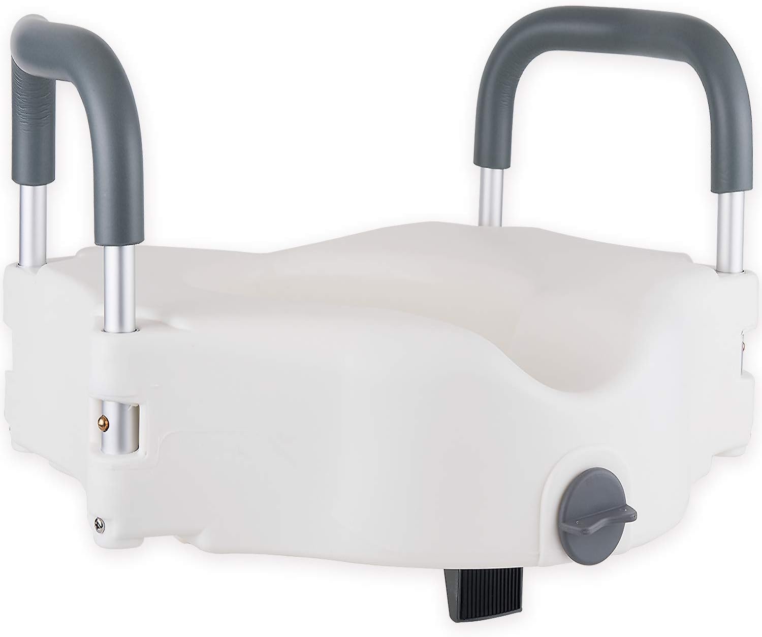 Medokare Handicap Toilet Seat Riser - 5" Elevated Toilet Seat Risers for Elderly, Portable Raised Toilet Seat with Handles, Disabled Medical Riser Seat with Arms