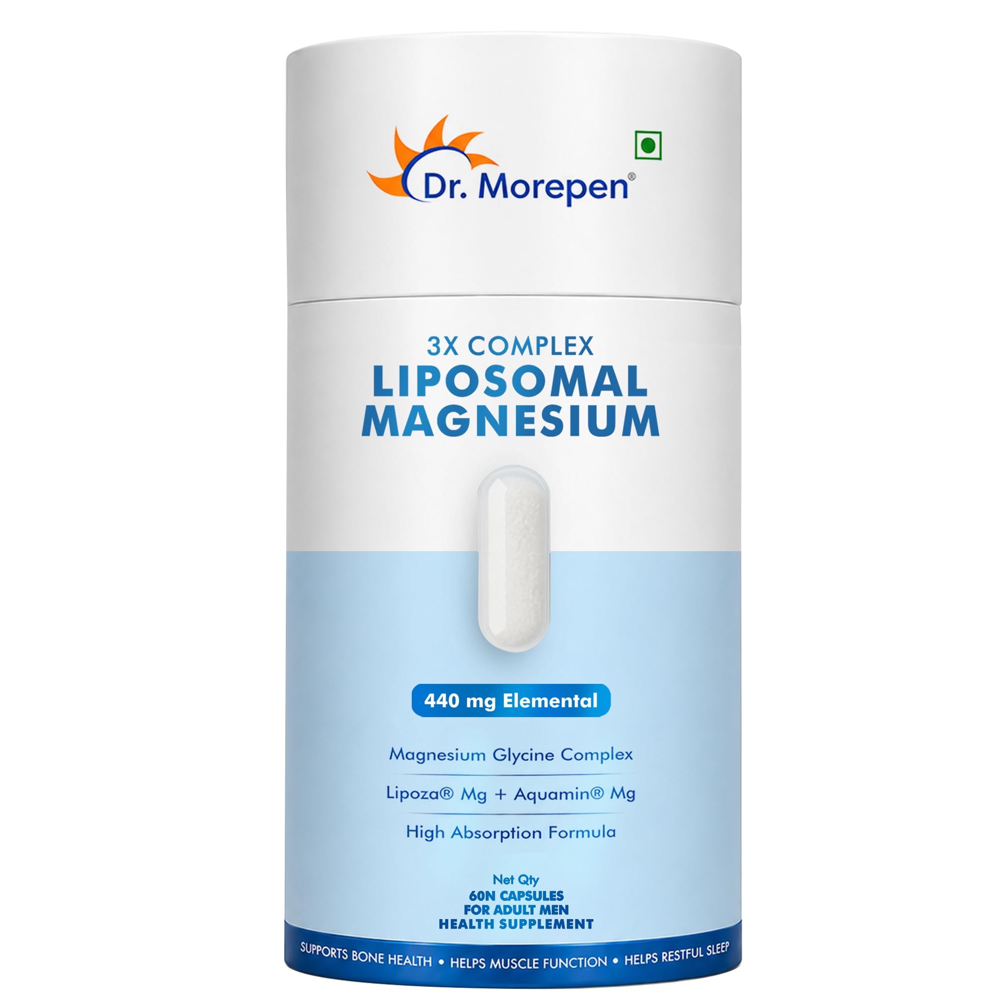 Dr. Morepen 3X Complex Liposomal Magnesium | Aquamin® & Magnesium Glycinate | 440mg Elemental | 600 IU Vitamin D2 + K2-7, B6 & B12 | Sleep Support & Muscle Recovery – 60N-image-18