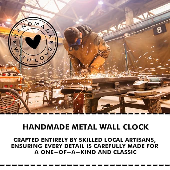 Image of Luxury Metal Wall Clock for Living Room | Designer Decorative Wall Clock with Silent Sweep Movement | Large Modern Wall Clock for Home Decor (kek-01)