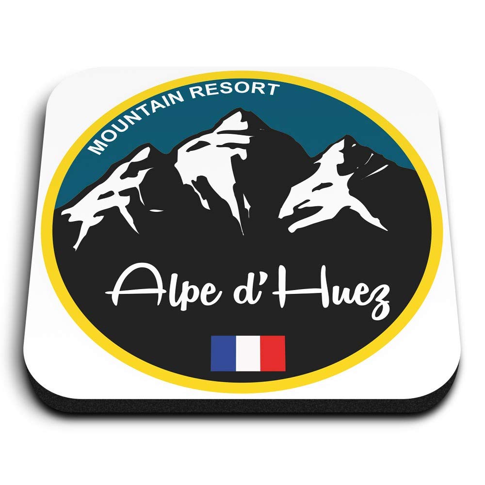 Destination Vinyl Ltd Multicolor 1 X Square Mdf Fridge Magnet - Alpe D'huez Ski Snowboard Resort 5333