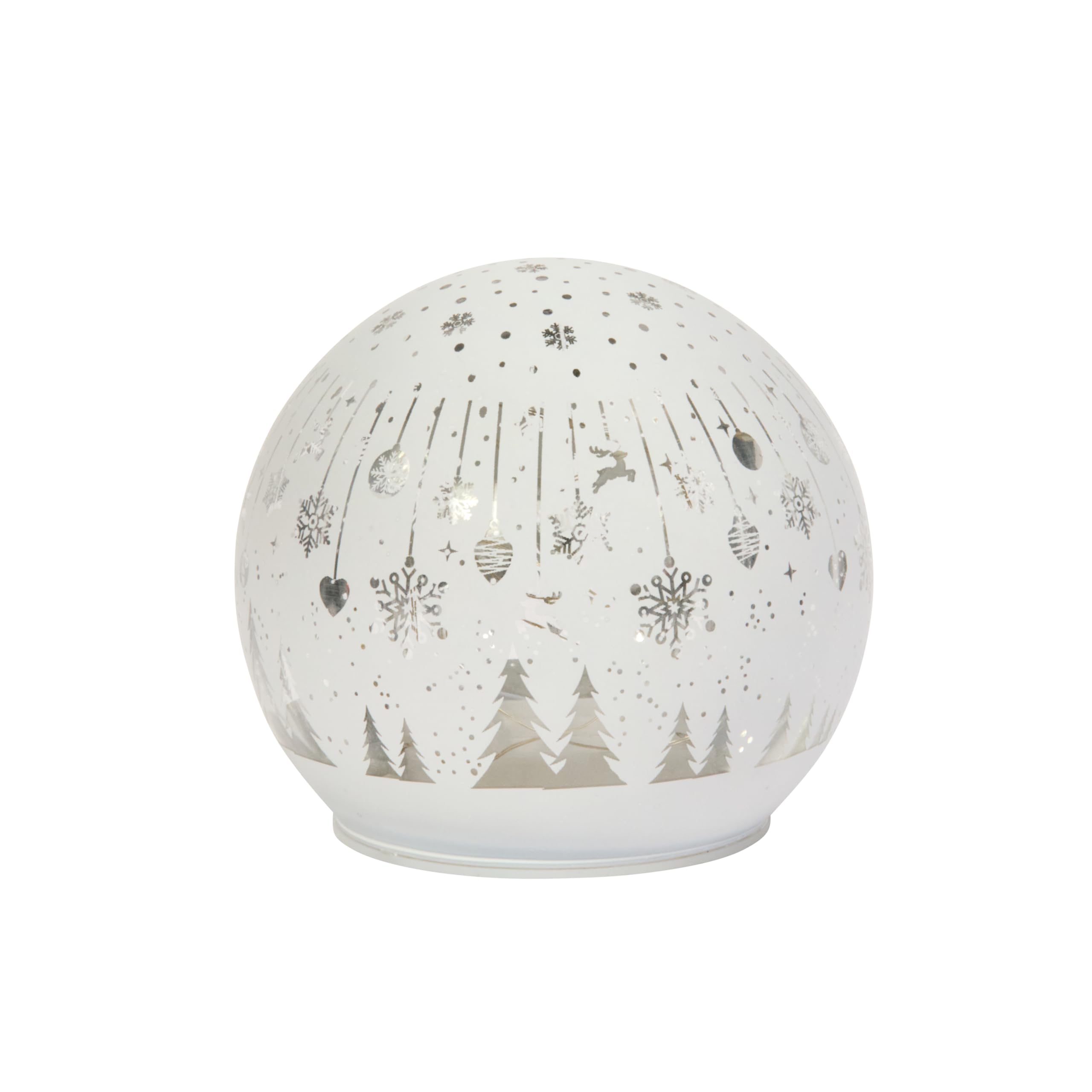 Smart Garden WonderGlobe White – LED Glass Christmas Globe – 11cm Battery Powered Festive Light-Up Decoration