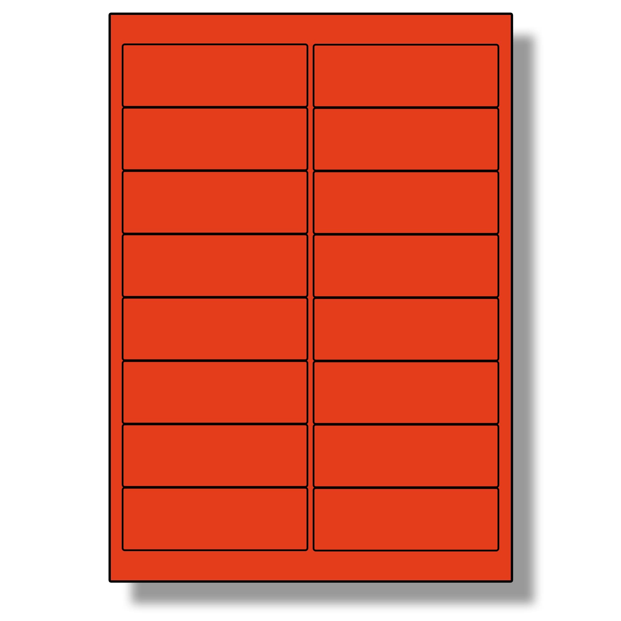 Label Planet® 16 Per Sheet, 5 Sheets (80 Crimson RED Labels). Coloured Paper Labels, 99.1 x 33.9mm, LP16/99 C.