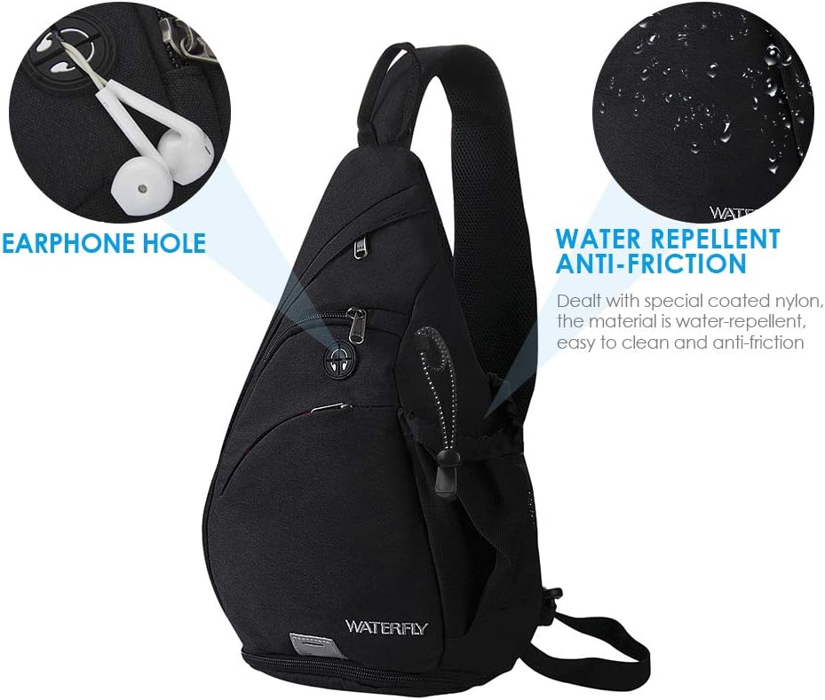 WATERFLY Sling Bag Sling Backpack Crossbody Shoulder Bag for Men Women Traveling Cycling Hiking Daypack - Image 4