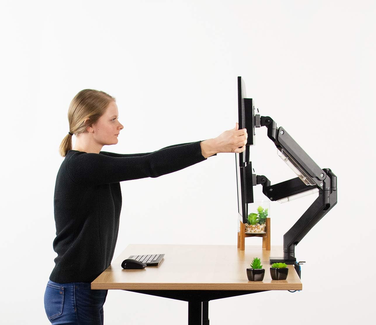 Bіg Sаlе VIVO Premium Aluminum Heavy Duty Arm, Standard and Widescreen Dual Monitor Desk Mount with Instant Pneumatic Spring Height Adjustment, VESA Stand fits 2 Screens up to 32 inches, STAND-V102G2