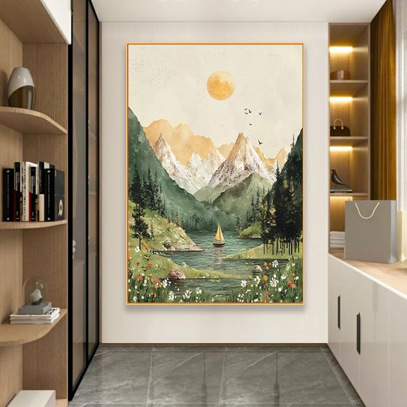 Œuvre d'art esthétique peinture à l'huile sur toile avec texture en relief 80x100