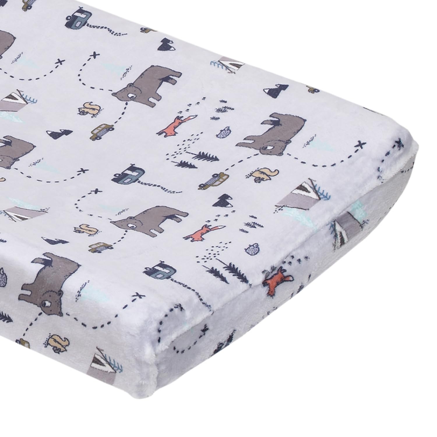 NoJo Carter's Woodland Friends Multi Colored Super Soft Changing Pad Cover Fits Standard 32” x 16” Contoured Pads Nursery Essential