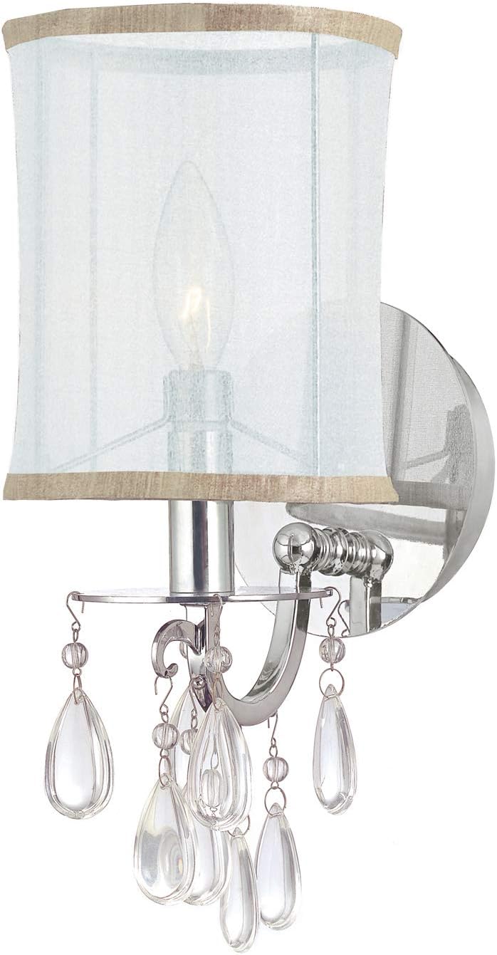 Crystorama Hampton 1 Light Polished Chrome Sconce