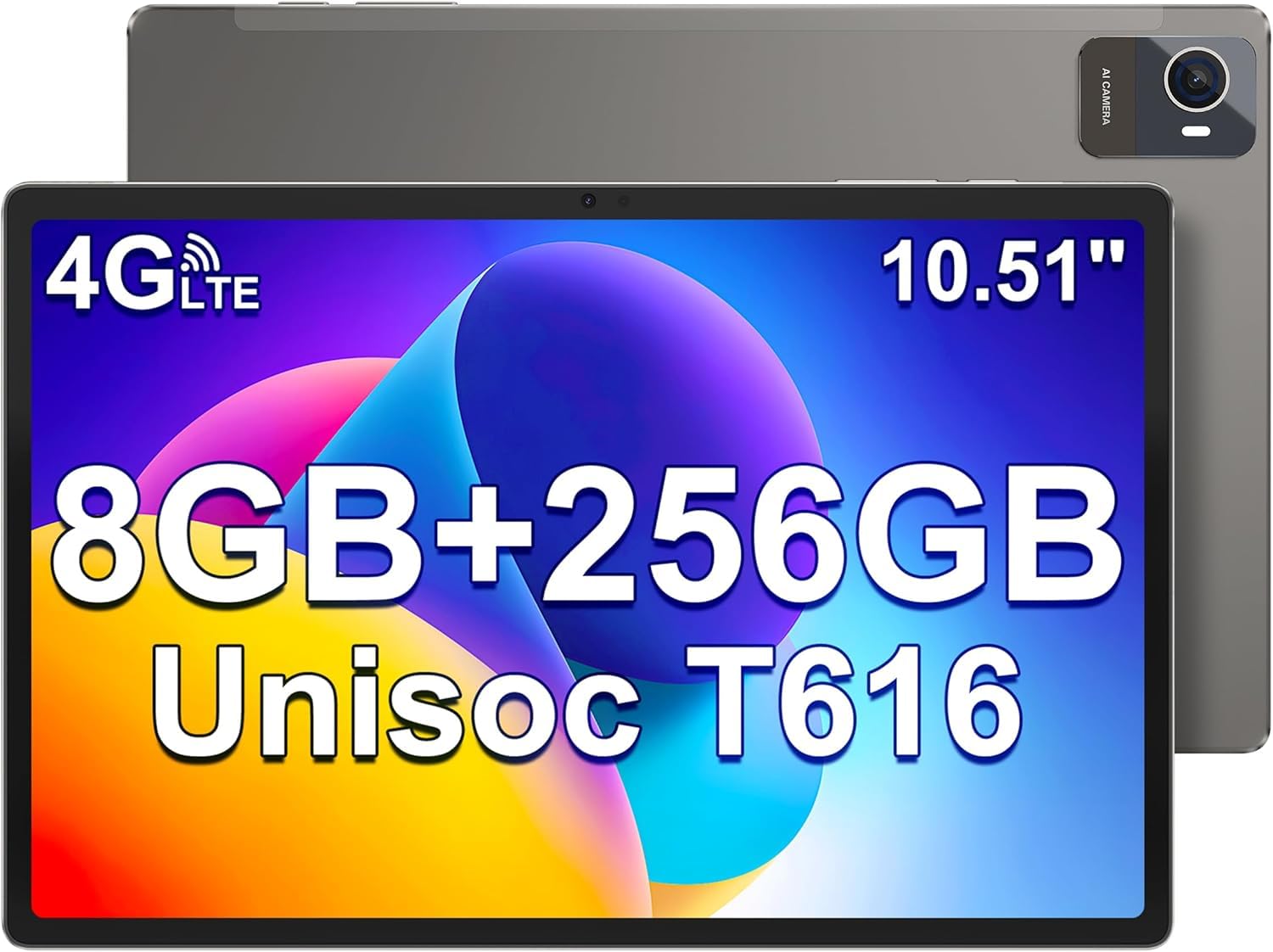 jumper Tablet Touch 10,51 pollici, 8 GB RAM 256 GB ROM, Android Tablet, Octa-Core T616, Double SIM, 4G LTE, 5G/2.4G WiFi, BT5, 1920x1200 IPS FHD, 4 Altavoces, Fotocamerer 13 MP, Batteria 7000 mAh