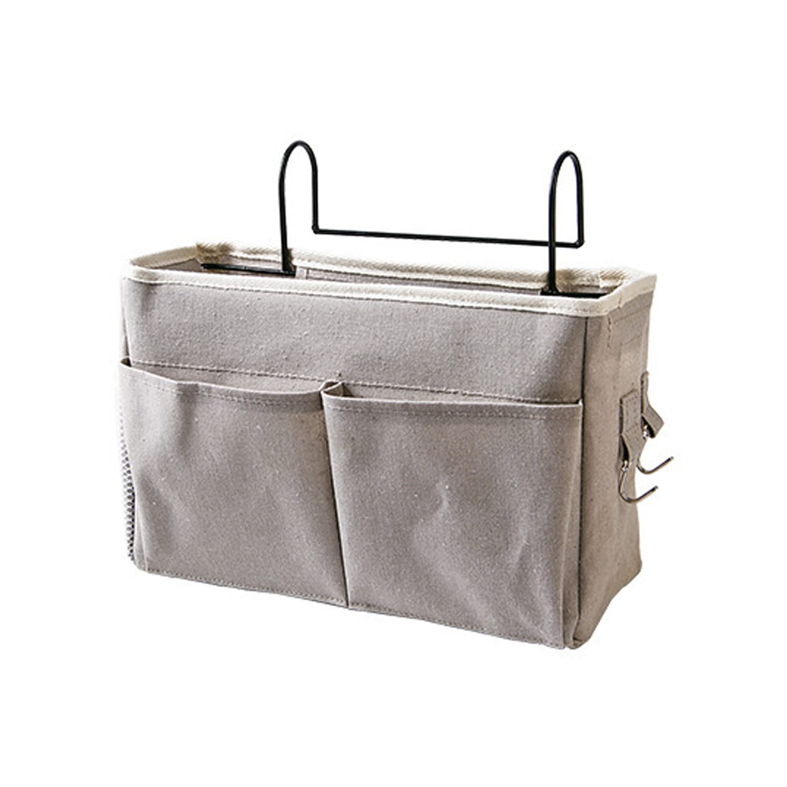 Tasche Da Letto Appendibili Organizer Portaoggetti Con Ganci - Bianco, 33x12x11 Cm, Per Letto, Scrivania E Cucina - 4