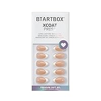 Vista 3 de BTArtbox - Uñas postizas cortas a presión - Uñas postizas de punta francesa en forma de almendra con pegamento para mujer, uñas de gel suave