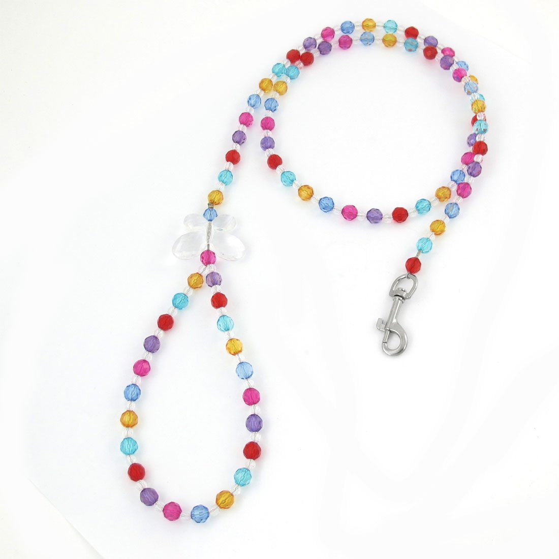 uxcell Beads Linked Steel Wire Rope Pet Pulling Leash Lead, 8mm Diameter, Colorful