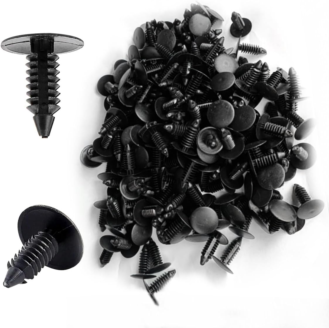 200PCS Car Plastic Trim Boot Rivets Push Clip Fastener, Car Fenders & Bumpers Shield Fastener Clips 6.4mm Hole Retainer Auto Body Clips, Car Rivets Retainers Screw Push Pins Bumper Clips